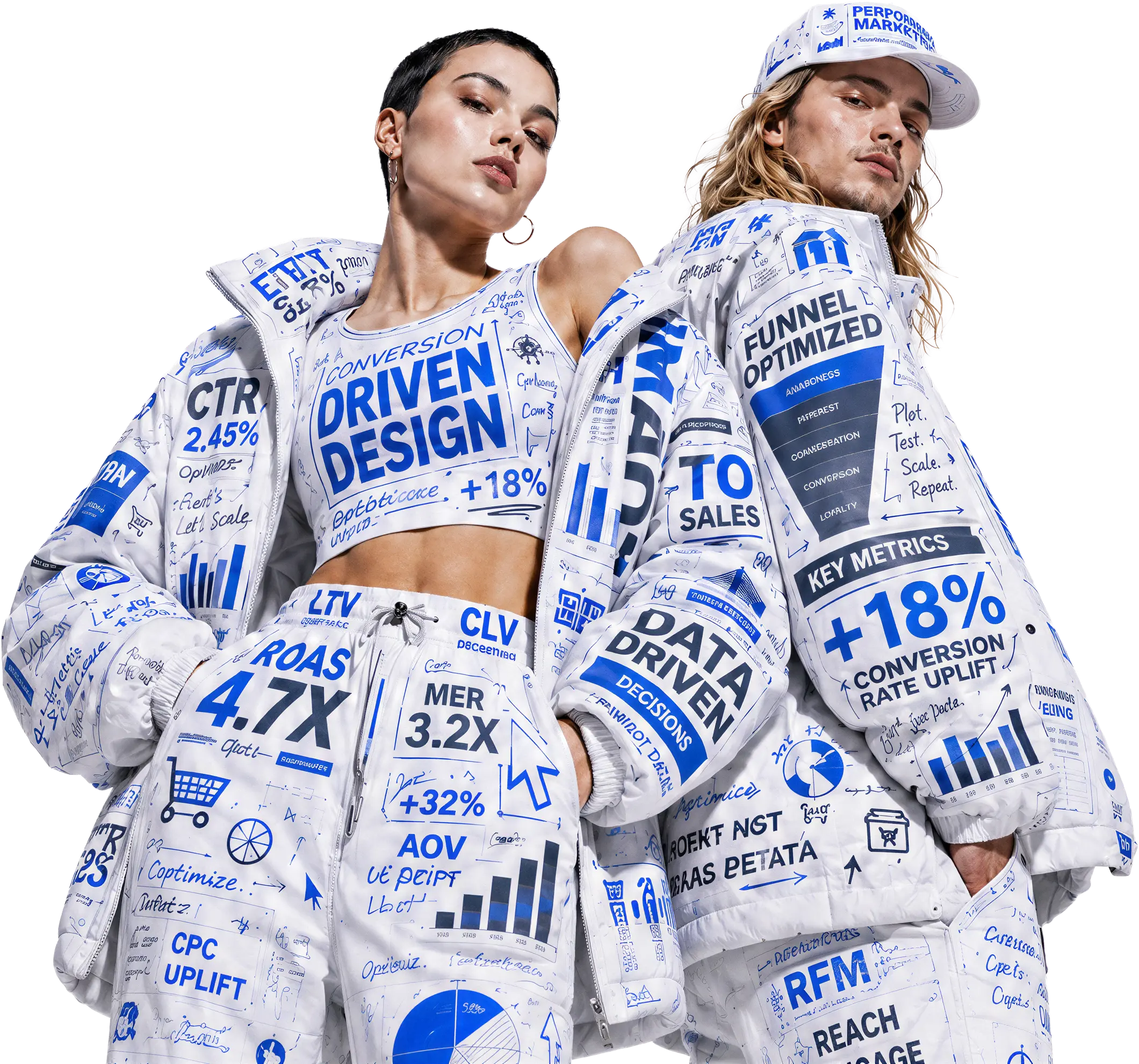 Fashion performance marketing hero visual